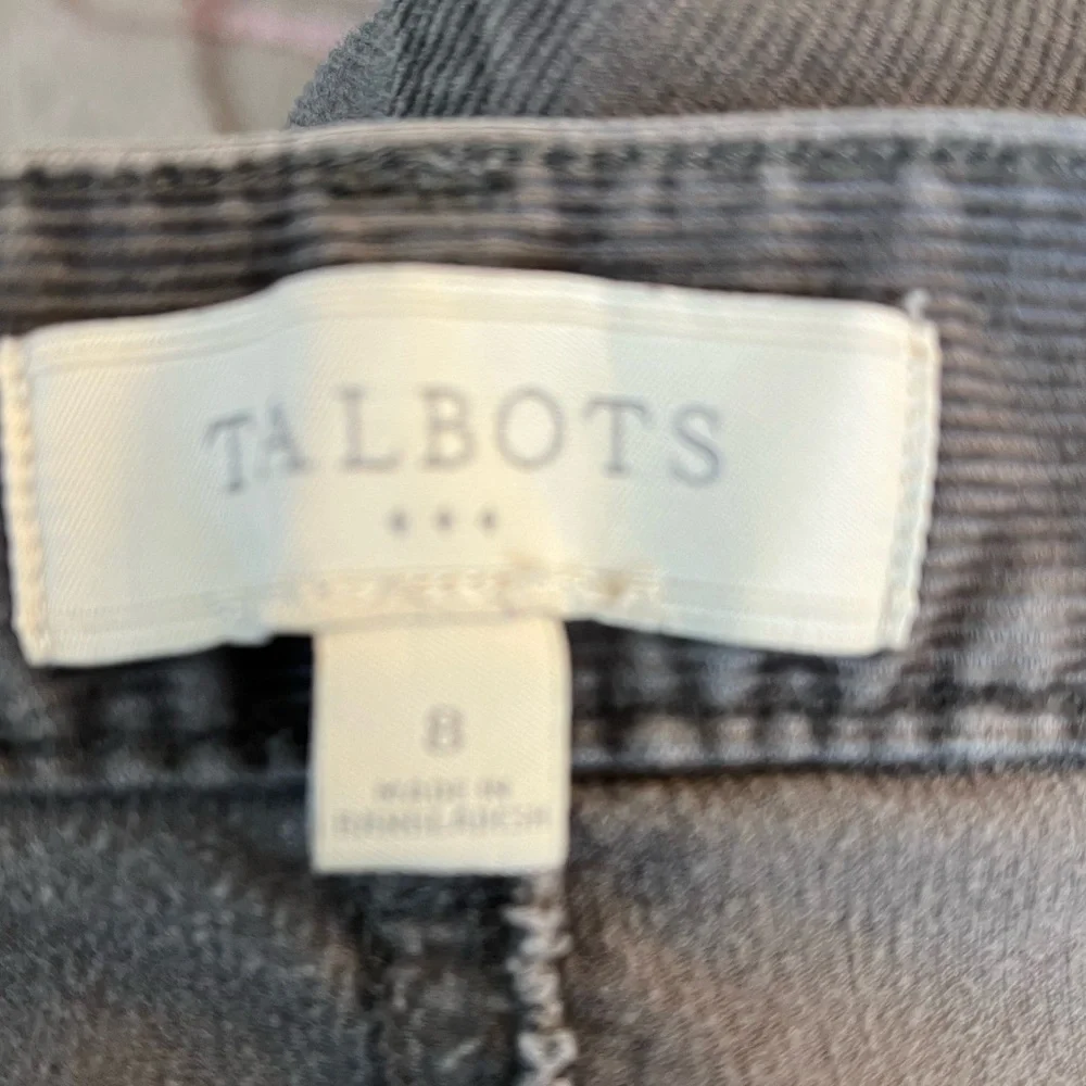 Talbots Signature Boot Cut Gray Cotton Corduroy Jeans Pants Women’s Size 8